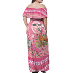 Personalized Pink Galah Aboriginal Dot Art Off Shoulder Maxi Dress Australia’s Breast Cancer Awareness - Aussie Hoodie