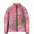 Personalized Pink Galah Aboriginal Dot Art Padded Jacket Australia’s Breast Cancer Awareness - Aussie Hoodie