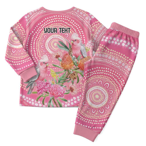Personalized Pink Galah Aboriginal Dot Art Christmas Pajama Set Australia’s Breast Cancer Awareness - Aussie Hoodie
