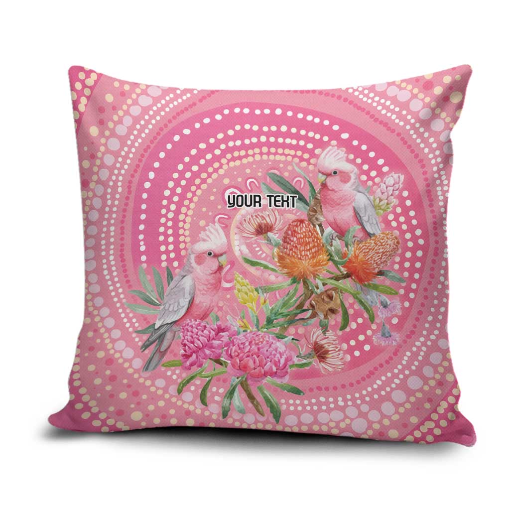 Personalized Pink Galah Aboriginal Dot Art Pillow Cover Australia’s Breast Cancer Awareness - Aussie Hoodie