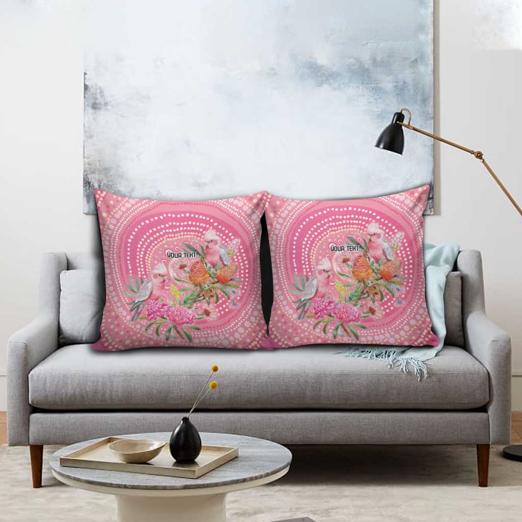 Personalized Pink Galah Aboriginal Dot Art Pillow Cover Australia’s Breast Cancer Awareness - Aussie Hoodie