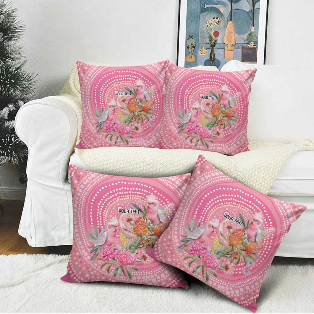Personalized Pink Galah Aboriginal Dot Art Pillow Cover Australia’s Breast Cancer Awareness - Aussie Hoodie