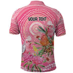 Personalized Pink Galah Aboriginal Dot Art Polo Shirt Australia’s Breast Cancer Awareness - Aussie Hoodie