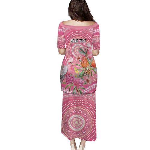 Personalized Pink Galah Aboriginal Dot Art Puletasi Australia’s Breast Cancer Awareness - Aussie Hoodie