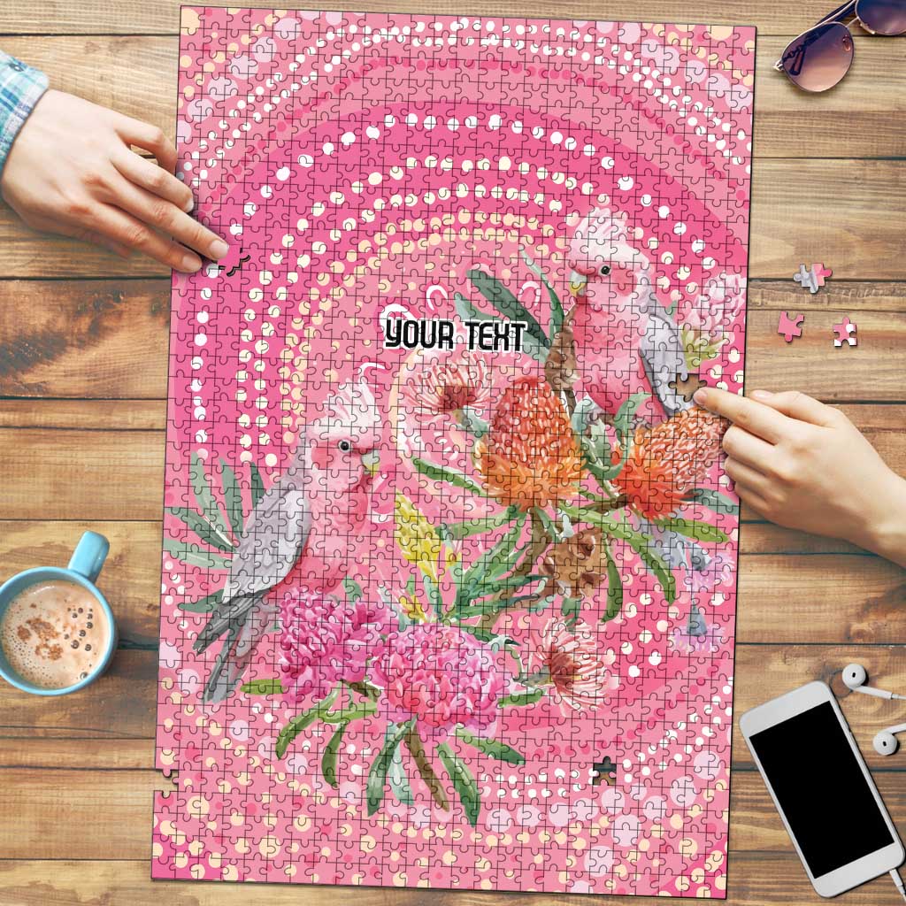 Personalized Pink Galah Aboriginal Dot Art Puzzle Australia’s Breast Cancer Awareness - Aussie Hoodie