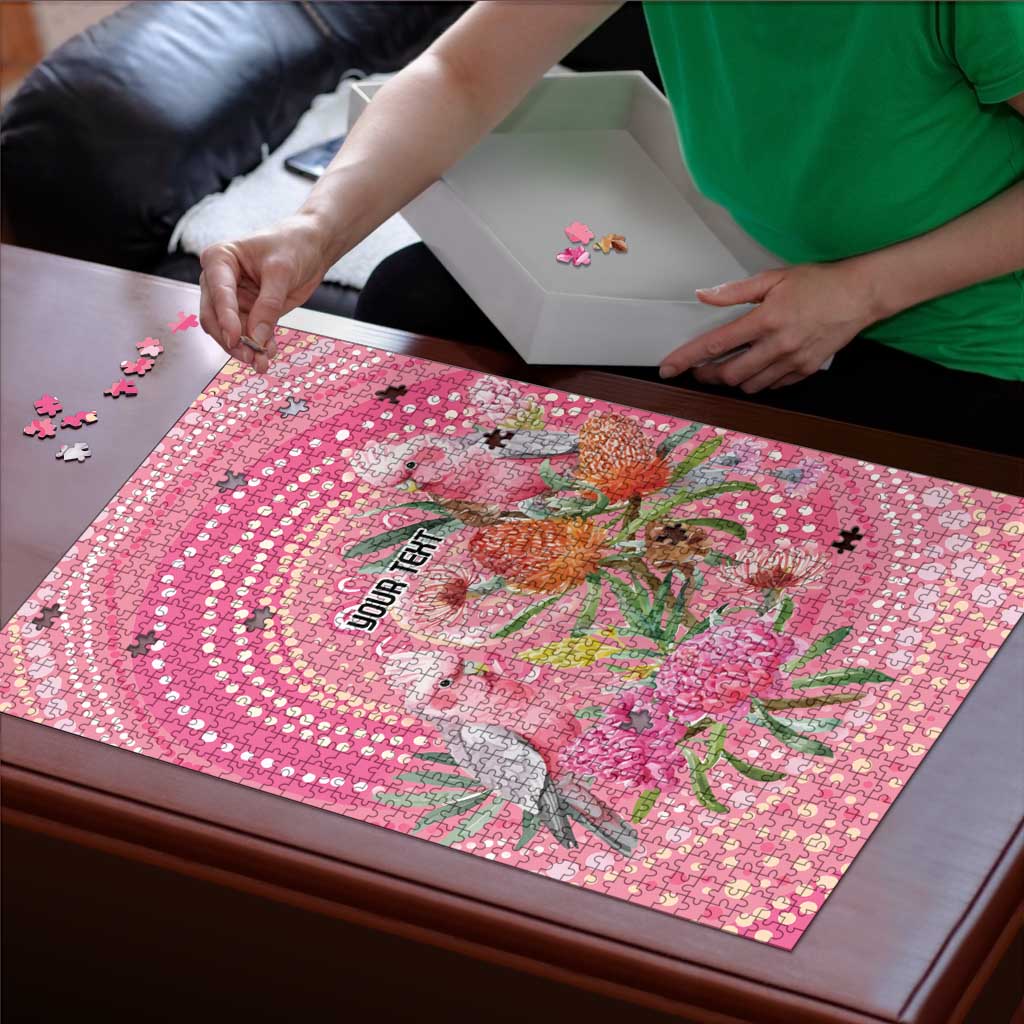 Personalized Pink Galah Aboriginal Dot Art Puzzle Australia’s Breast Cancer Awareness - Aussie Hoodie