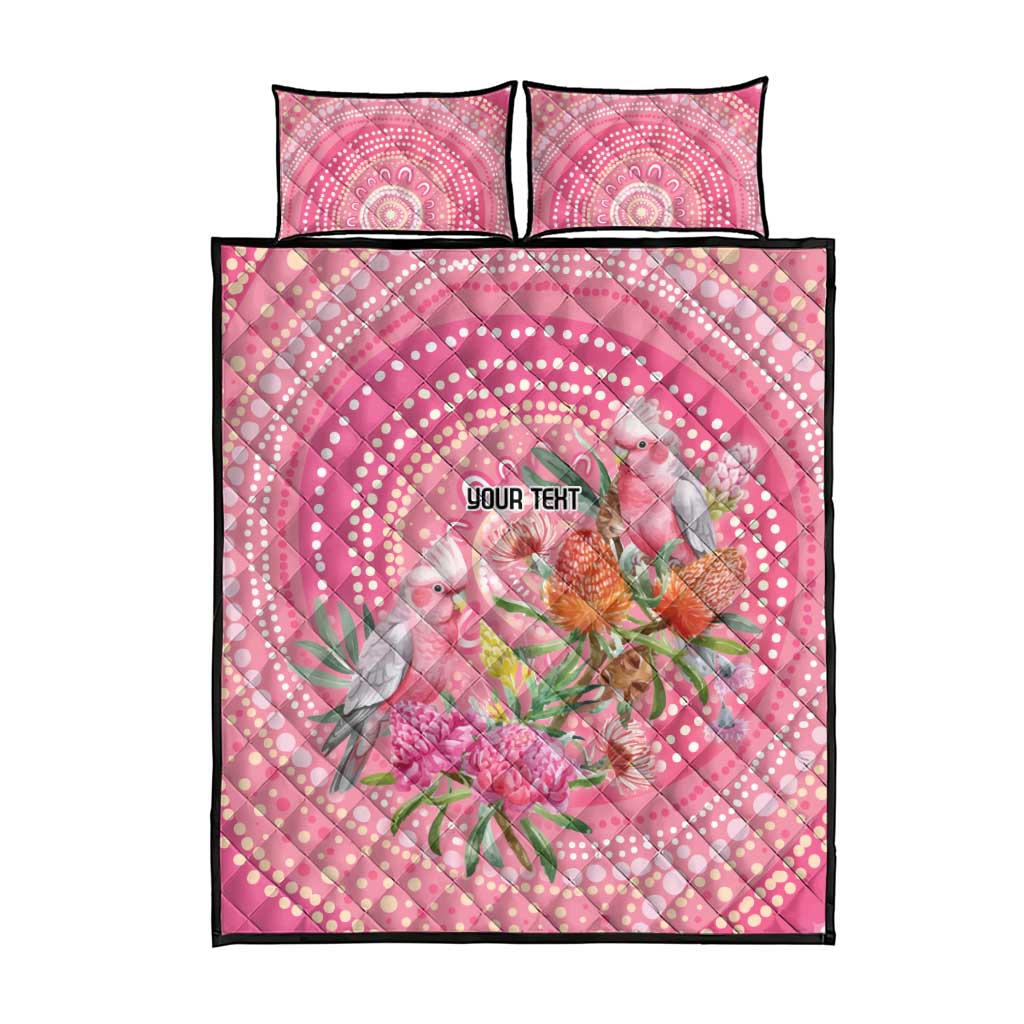 Personalized Pink Galah Aboriginal Dot Art Quilt Bed Set Australia’s Breast Cancer Awareness - Aussie Hoodie