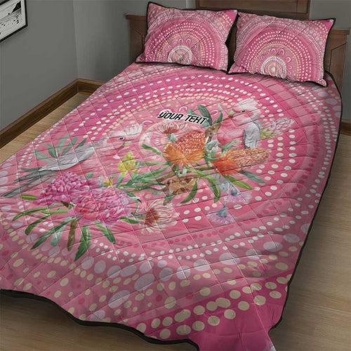 Personalized Pink Galah Aboriginal Dot Art Quilt Bed Set Australia’s Breast Cancer Awareness - Aussie Hoodie