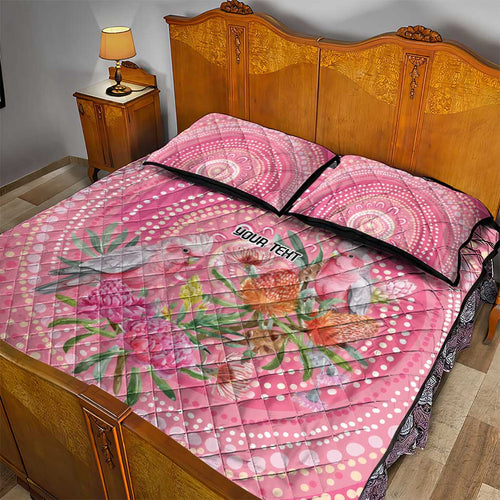 Personalized Pink Galah Aboriginal Dot Art Quilt Bed Set Australia’s Breast Cancer Awareness - Aussie Hoodie