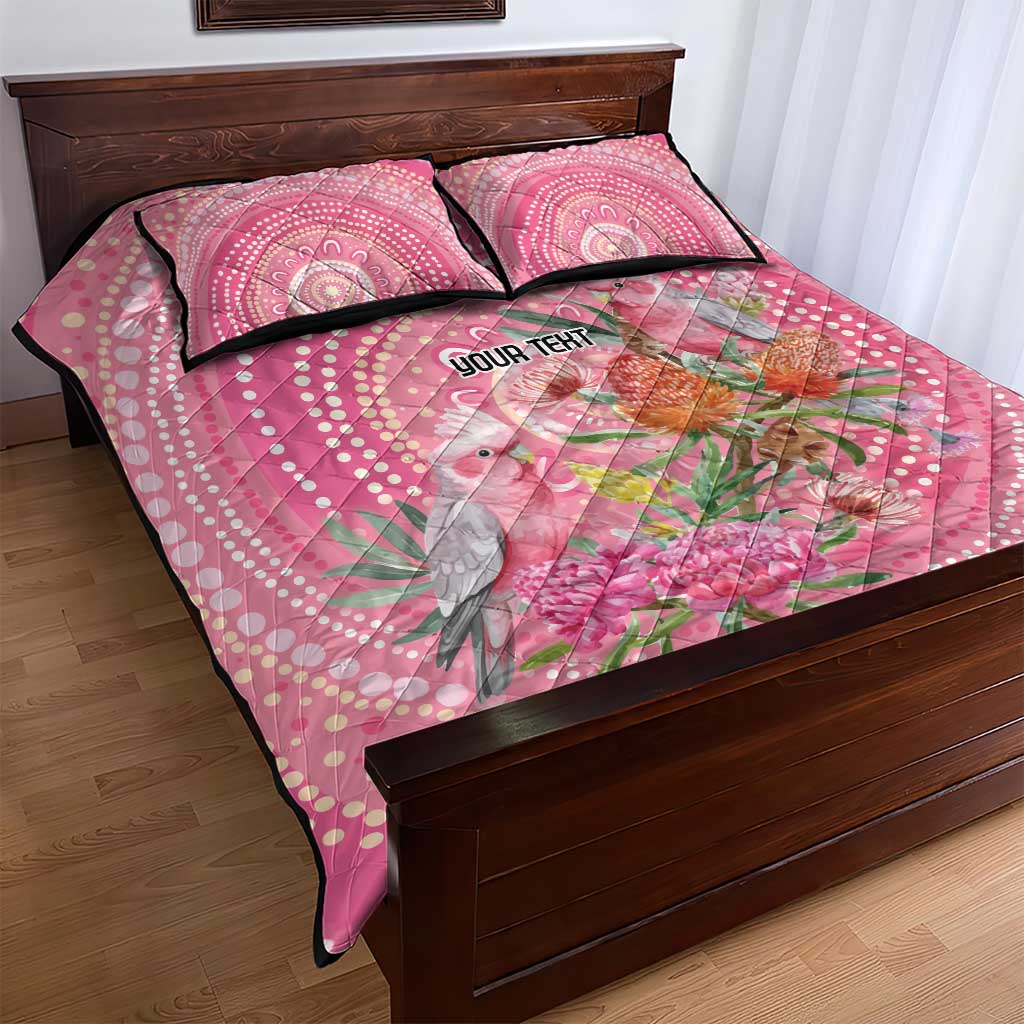 Personalized Pink Galah Aboriginal Dot Art Quilt Bed Set Australia’s Breast Cancer Awareness - Aussie Hoodie