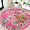 Personalized Pink Galah Aboriginal Dot Art Round Carpet Australia’s Breast Cancer Awareness - Aussie Hoodie
