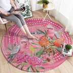 Personalized Pink Galah Aboriginal Dot Art Round Carpet Australia’s Breast Cancer Awareness - Aussie Hoodie