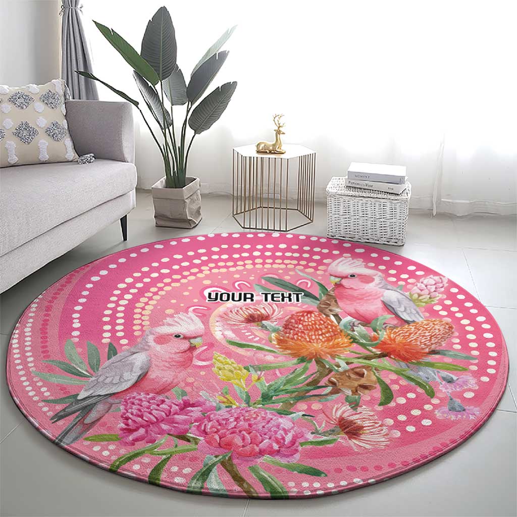 Personalized Pink Galah Aboriginal Dot Art Round Carpet Australia’s Breast Cancer Awareness - Aussie Hoodie
