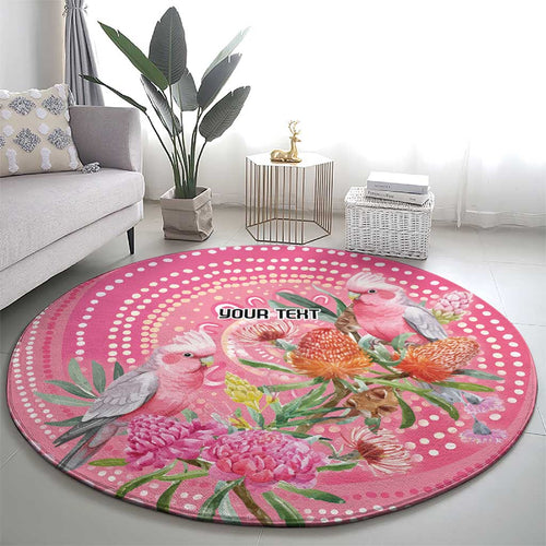 Personalized Pink Galah Aboriginal Dot Art Round Carpet Australia’s Breast Cancer Awareness - Aussie Hoodie