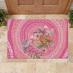 Personalized Pink Galah Aboriginal Dot Art Rubber Doormat Australia’s Breast Cancer Awareness - Aussie Hoodie