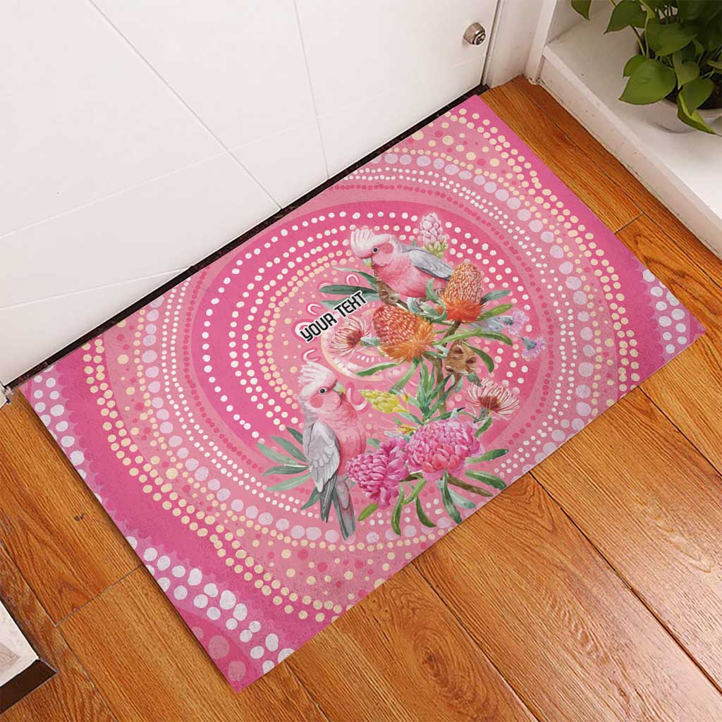 Personalized Pink Galah Aboriginal Dot Art Rubber Doormat Australia’s Breast Cancer Awareness - Aussie Hoodie