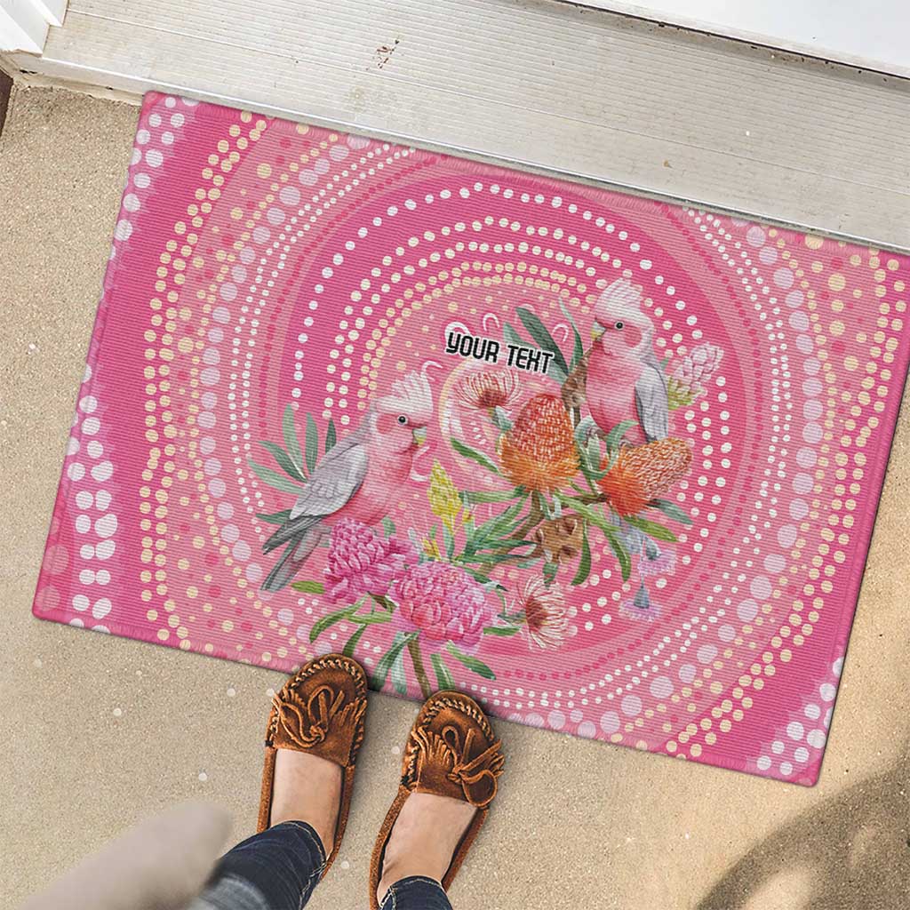 Personalized Pink Galah Aboriginal Dot Art Rubber Doormat Australia’s Breast Cancer Awareness - Aussie Hoodie