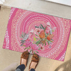 Personalized Pink Galah Aboriginal Dot Art Rubber Doormat Australia’s Breast Cancer Awareness - Aussie Hoodie