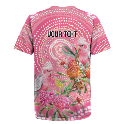Personalized Pink Galah Aboriginal Dot Art Rugby Jersey Australia’s Breast Cancer Awareness - Aussie Hoodie