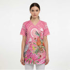 Personalized Pink Galah Aboriginal Dot Art Scrub Top Australia’s Breast Cancer Awareness - Aussie Hoodie