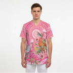 Personalized Pink Galah Aboriginal Dot Art Scrub Top Australia’s Breast Cancer Awareness - Aussie Hoodie