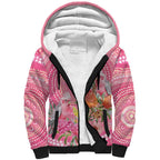 Personalized Pink Galah Aboriginal Dot Art Sherpa Hoodie Australia’s Breast Cancer Awareness - Aussie Hoodie