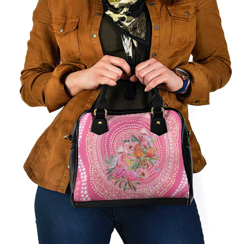 Personalized Pink Galah Aboriginal Dot Art Shoulder Handbag Australia’s Breast Cancer Awareness - Aussie Hoodie