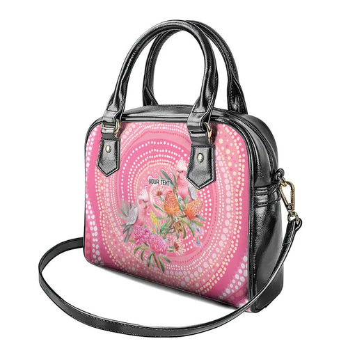 Personalized Pink Galah Aboriginal Dot Art Shoulder Handbag Australia’s Breast Cancer Awareness - Aussie Hoodie