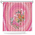 Personalized Pink Galah Aboriginal Dot Art Shower Curtain Australia’s Breast Cancer Awareness - Aussie Hoodie