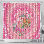 Personalized Pink Galah Aboriginal Dot Art Shower Curtain Australia’s Breast Cancer Awareness - Aussie Hoodie