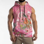 Personalized Pink Galah Aboriginal Dot Art Sleeveless Hoodie Australia’s Breast Cancer Awareness - Aussie Hoodie