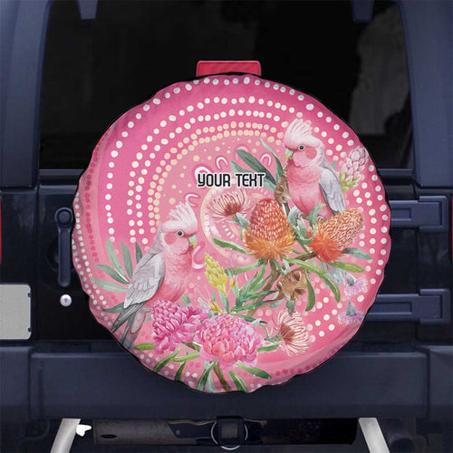 Personalized Pink Galah Aboriginal Dot Art Spare Tire Cover Australia’s Breast Cancer Awareness - Aussie Hoodie