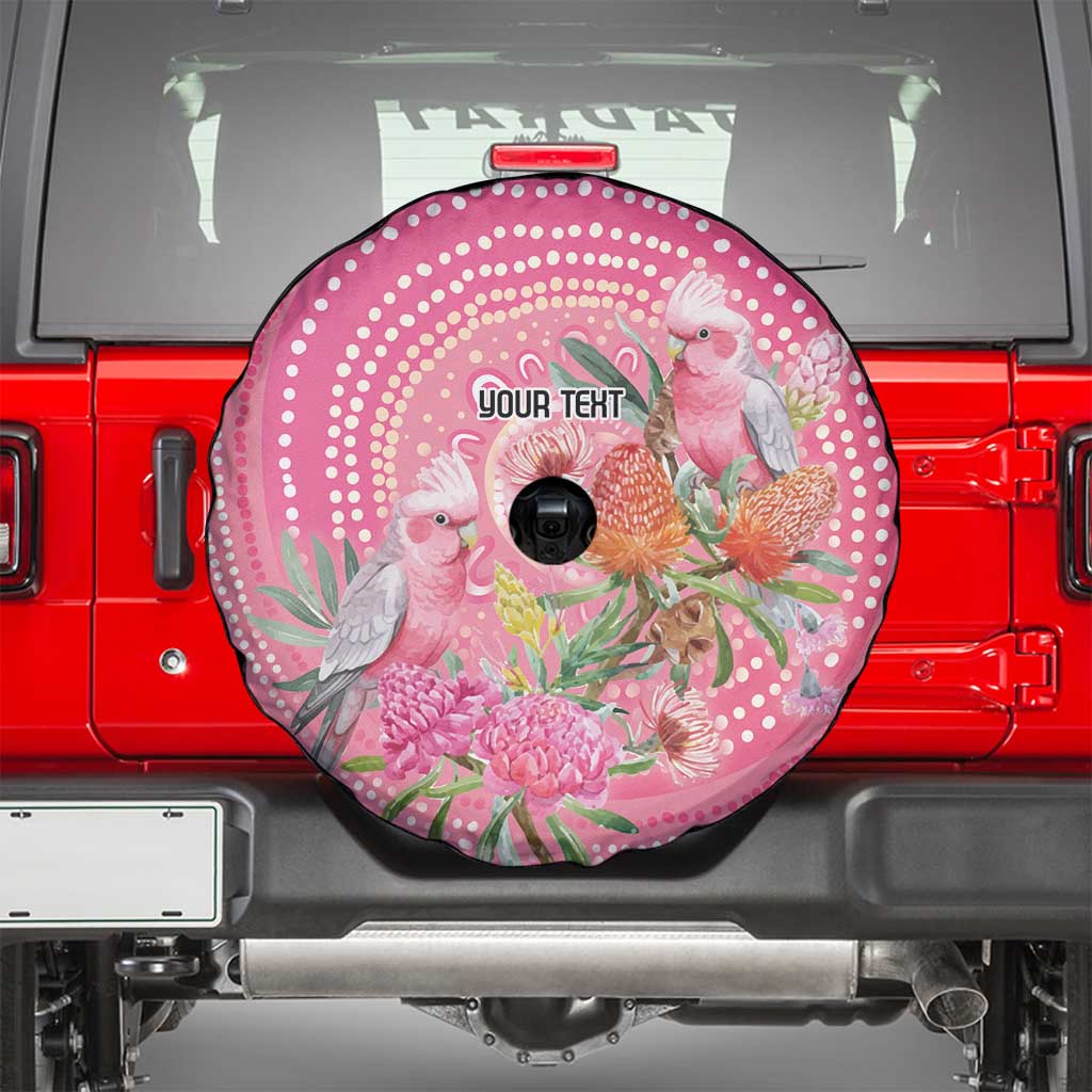 Personalized Pink Galah Aboriginal Dot Art Spare Tire Cover Australia’s Breast Cancer Awareness - Aussie Hoodie