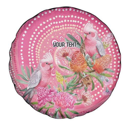 Personalized Pink Galah Aboriginal Dot Art Spare Tire Cover Australia’s Breast Cancer Awareness - Aussie Hoodie