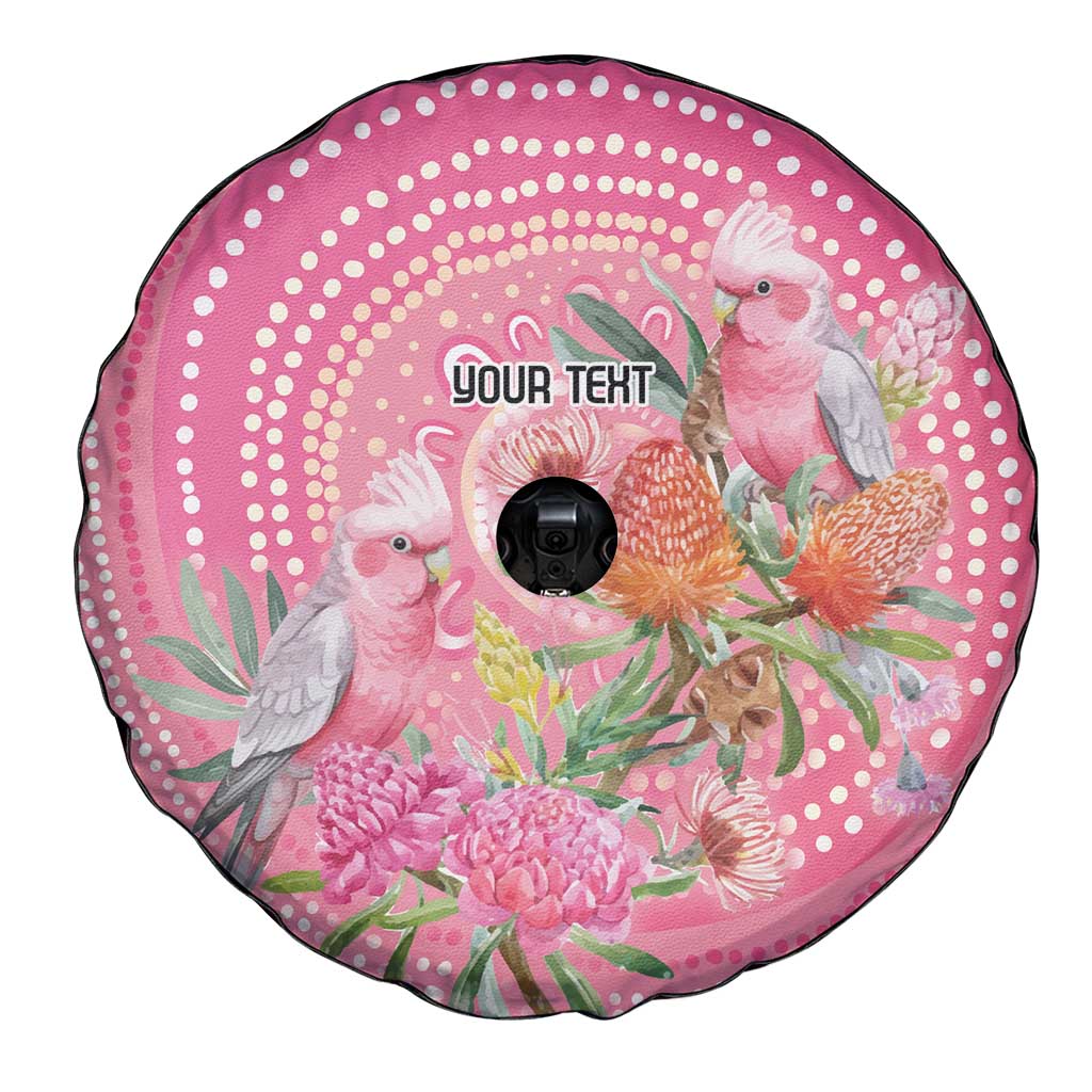 Personalized Pink Galah Aboriginal Dot Art Spare Tire Cover Australia’s Breast Cancer Awareness - Aussie Hoodie