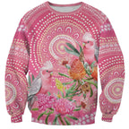 Personalized Pink Galah Aboriginal Dot Art Sweatshirt Australia’s Breast Cancer Awareness - Aussie Hoodie