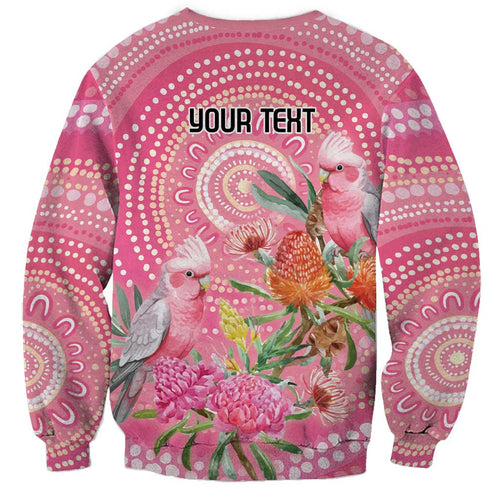 Personalized Pink Galah Aboriginal Dot Art Sweatshirt Australia’s Breast Cancer Awareness - Aussie Hoodie