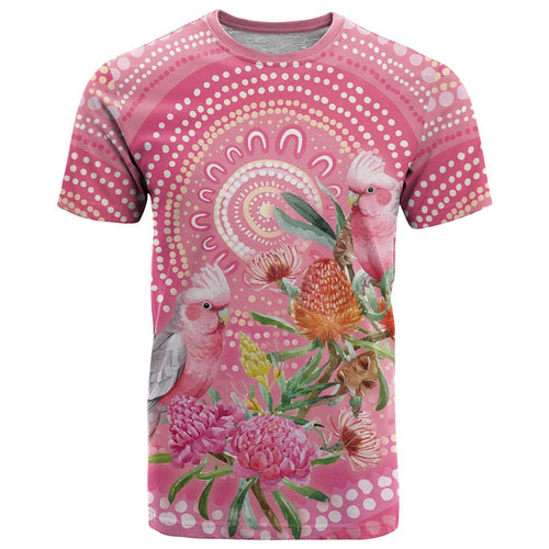 Personalized Pink Galah Aboriginal Dot Art T Shirt Australia’s Breast Cancer Awareness - Aussie Hoodie