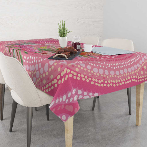 Personalized Pink Galah Aboriginal Dot Art Tablecloth Australia’s Breast Cancer Awareness - Aussie Hoodie