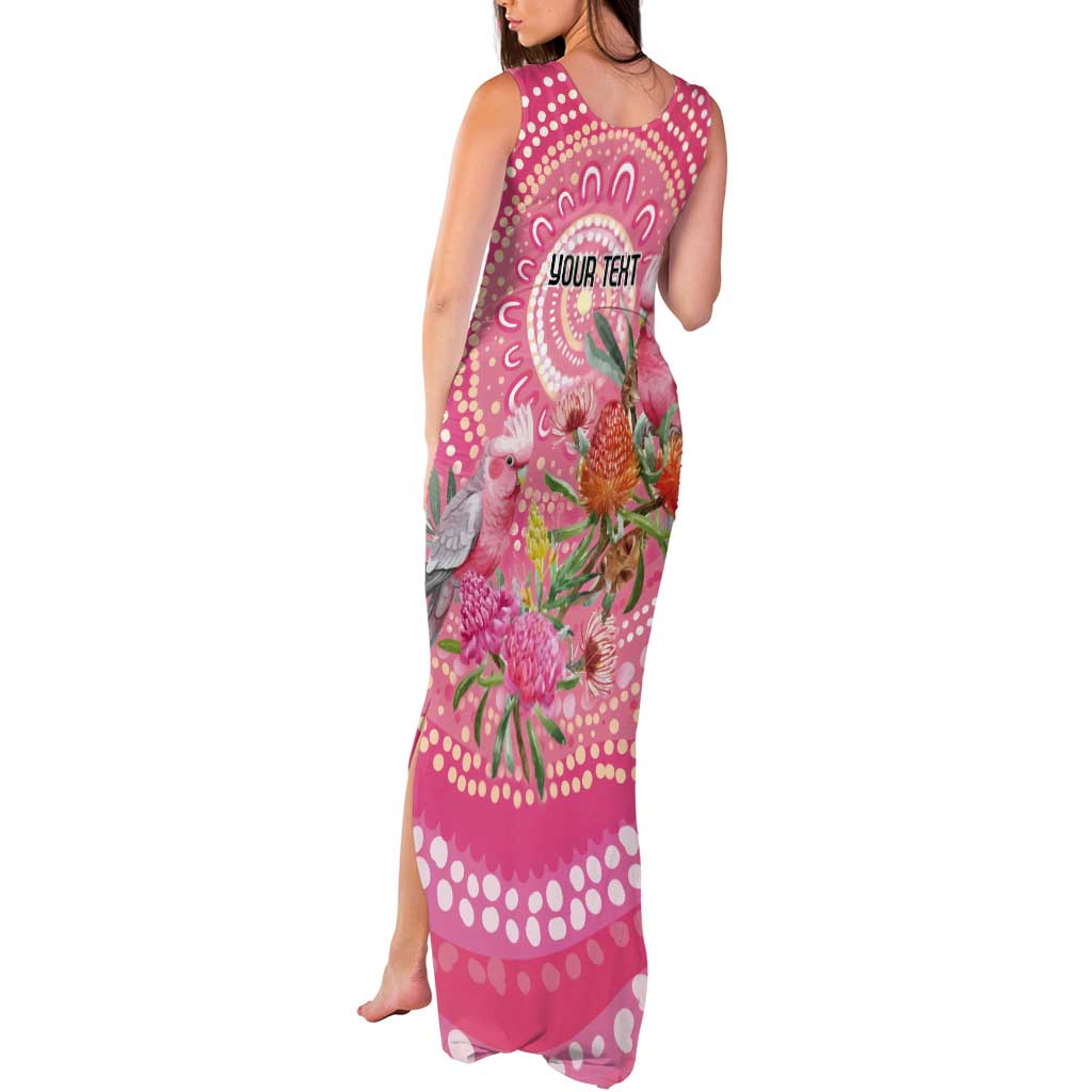 Personalized Pink Galah Aboriginal Dot Art Tank Maxi Dress Australia’s Breast Cancer Awareness - Aussie Hoodie