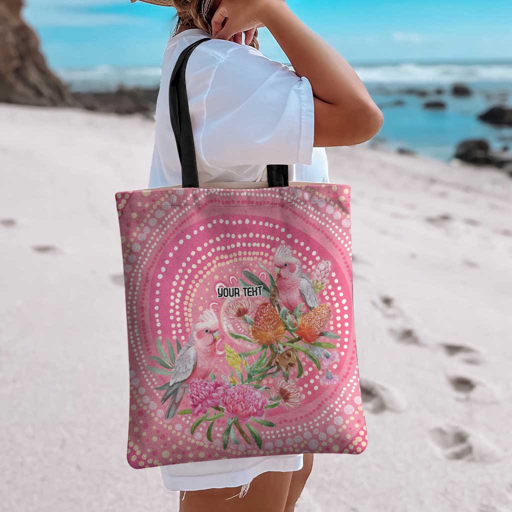 Personalized Pink Galah Aboriginal Dot Art Tote Bag Australia’s Breast Cancer Awareness - Aussie Hoodie