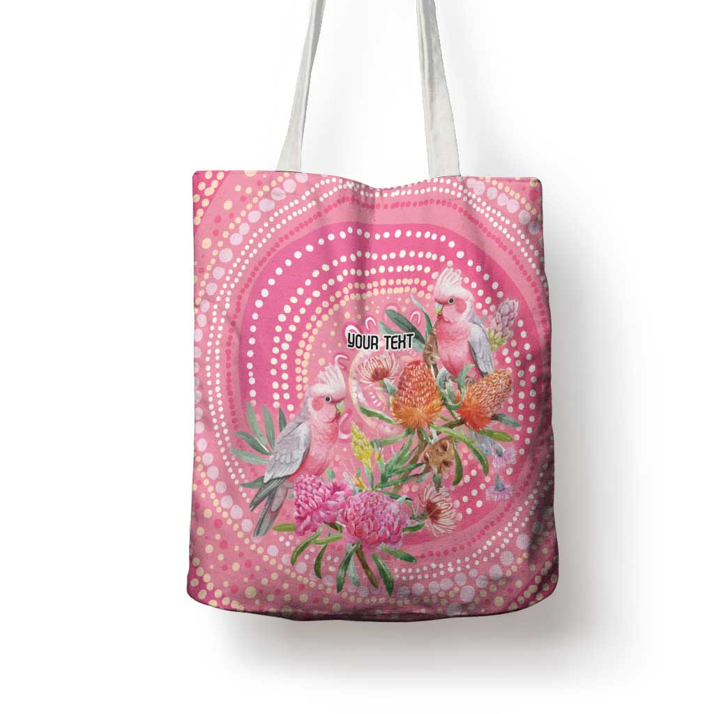 Personalized Pink Galah Aboriginal Dot Art Tote Bag Australia’s Breast Cancer Awareness - Aussie Hoodie