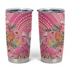 Personalized Pink Galah Aboriginal Dot Art Tumbler Cup Australia’s Breast Cancer Awareness - Aussie Hoodie