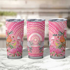 Personalized Pink Galah Aboriginal Dot Art Tumbler Cup Australia’s Breast Cancer Awareness - Aussie Hoodie