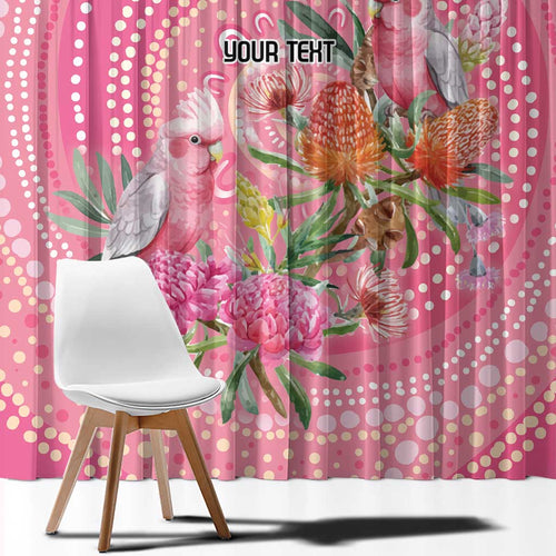 Personalized Pink Galah Aboriginal Dot Art Window Curtain Australia’s Breast Cancer Awareness - Aussie Hoodie