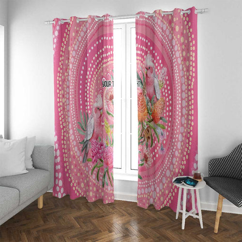 Personalized Pink Galah Aboriginal Dot Art Window Curtain Australia’s Breast Cancer Awareness - Aussie Hoodie