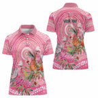 Personalized Pink Galah Aboriginal Dot Art Women Polo Shirt Australia’s Breast Cancer Awareness - Aussie Hoodie