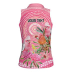 Personalized Pink Galah Aboriginal Dot Art Women Sleeveless Polo Shirt Australia’s Breast Cancer Awareness - Aussie Hoodie