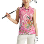 Personalized Pink Galah Aboriginal Dot Art Women Sleeveless Polo Shirt Australia’s Breast Cancer Awareness - Aussie Hoodie
