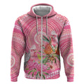 Personalized Pink Galah Aboriginal Dot Art Zip Hoodie Australia’s Breast Cancer Awareness - Aussie Hoodie